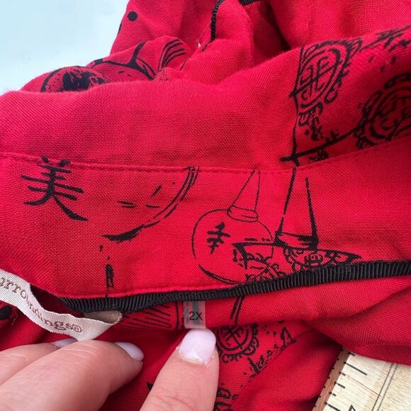 Soft Surroundings Tunic Shirt Pagoda Asian Kimono Sz Large L French Knit Buttons - Picture 6 of 10